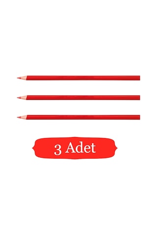 Gen-of Yuvarlak Kırmızı Kopya Kalemi 3 Adet
