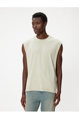 Koton Kolsuz Tişört Basic Bisiklet Yaka Pamuklu Bej 4sam30032mk Ekru