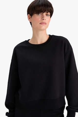 Defacto - Boxy Fit Basıc Sweatshirt B8568AX24WN Siyah