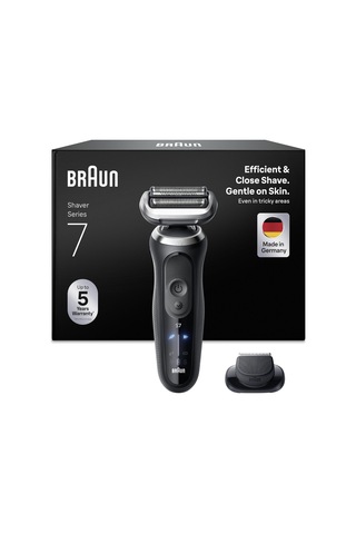Braun Erkek Elektrikli Tıraş Makinesi Serisi 7, 72-n1200si, Siyah - Kablosuz Elektrikli Tıraş Makinesi, 60 Dk. Pil, Su Geçirmez, Almanya'da Üretilmiştir, 1 Aparat Dahildir
