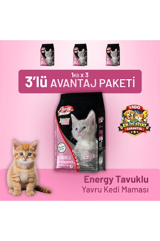 Energy Tavuklu Yavru Kedi Maması - 3 Adet