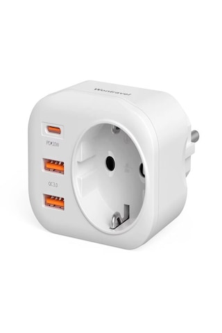 Ac-115 2500w 3.4a 2usb 1type-c 1soket Akım Korumalı Şarj Adaptörü