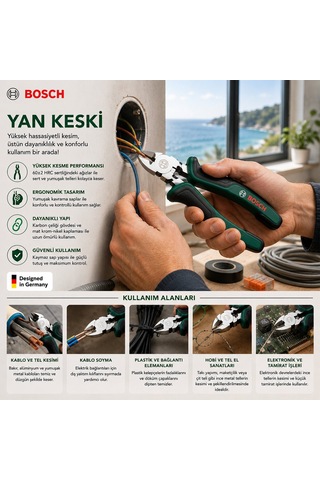 Bosch 1600a032ve Yan Keski 6 İnç 160 Mm - Lüks Ergonomik Saplı- 6'li Paket