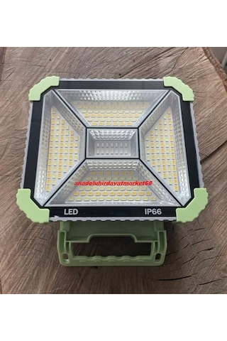 Splıt Led Solar Kamp Lambası Güneş Enerjili Projektör Kumandalı 300watt Beyaz-sarı