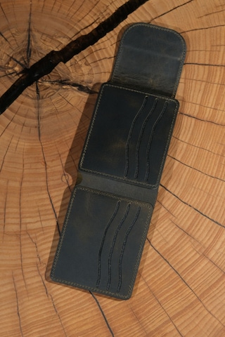 Lenax Leather Mono Hakiki Deri Erkek Cüzdan Gerçek Deri Kartlık Ve Bozuk Para Bölmeli Haki