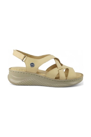 Mammamia D25ys-2370 Deri Comfort Kadın Sandalet Bej