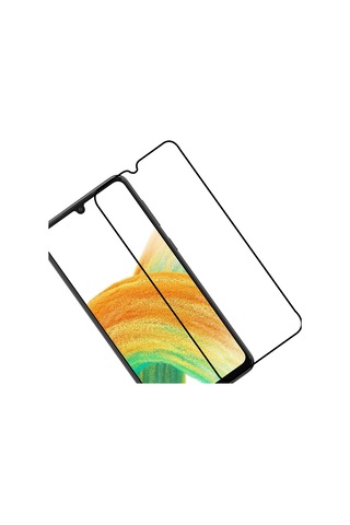 Samsung Uyumlu Galaxy A33 Siyah 5D Tam Kaplayan Ekran Koruyucu Cam