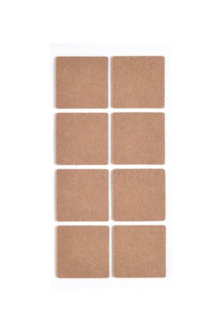 Lexroo Kahverengi 8 Adet Yapışkanlı Sandalye, Masa, Koltuk Altı Parke Koruma Keçesi, Kare, 5 Cm