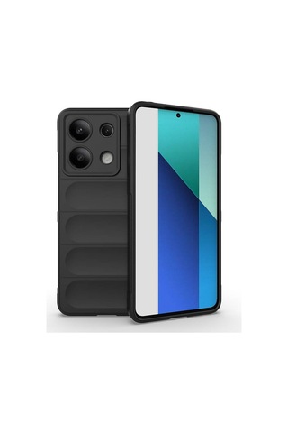 Xiaomi Redmi Note 13 4g Kılıf Esnek Tpu Oyuklu Arka Yüzey Tasarımlı Zore Etnik Silikon Kapak Siyah