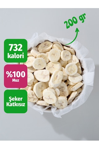 Muz Meyve Cipsi Freeze Dried Doğal Çıtır Atıştırmalık 200 Gr 200 G