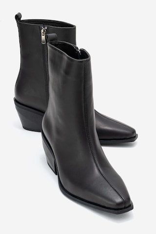 Luvishoes Luvi Shoes Lexıa Siyah Cilt Hakiki Deri Kadın Western Bot Siyah