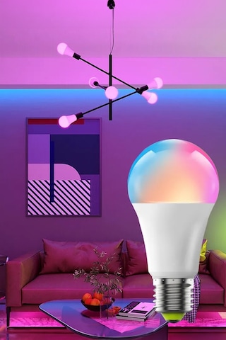 Thentech Rgb Modlu Uzaktan Kumandalı Led Ampul Gece Işığı Oyuncu Odaları İçin Uygun Ambiyans Ampul Beyaz