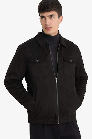 Defacto Slim Fit İç Cepli Süet Mevsimlik Baharlık Siyah Erkek Mont A3254ax/bk27 Siyah