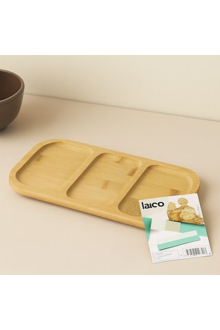 Bambu 3 Bölmeli Sunum Tepsisi 25x14 Cm