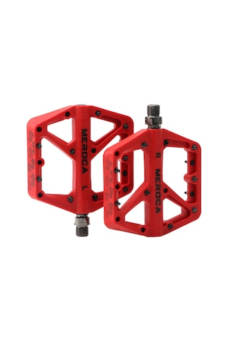 Hombey Meroca Dağ Bisikleti Pedalları Nilon + Çelik 115mm Geniş 8 Anti-skayma Çivi Su Geçirmez 14mm Evrensel İğne Xc Off-road Kırmızı Çok Renkli