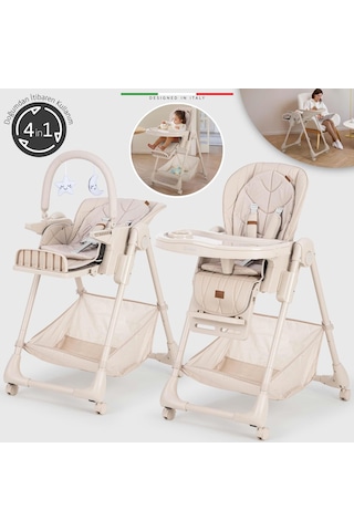 Elele Cibo 2in1 Katlanabilir Bebek Mama Sandalyesi Çift Pedli 0+ Ay Bej