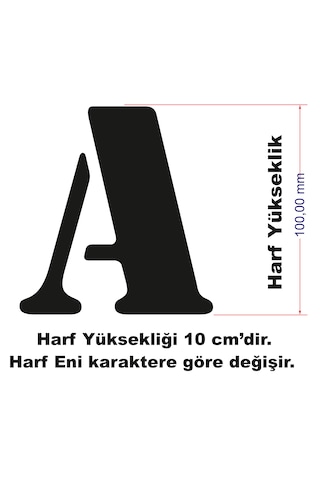 Stencil Harf Boyama Şablonu X012 Harf Yüksekliği 10 Cm