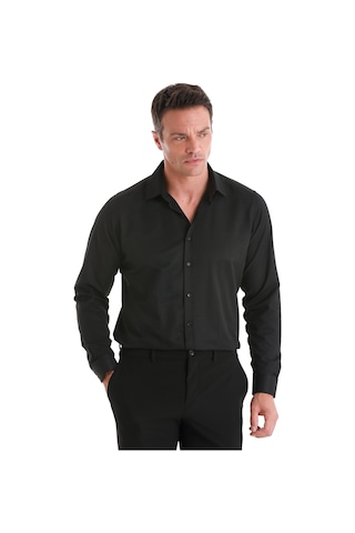 Hatemoğlu Siyah Slim Fit Desenli Slim Yaka Pamuklu Uzun Kollu Gömlek 24d190000019 991 Siyah
