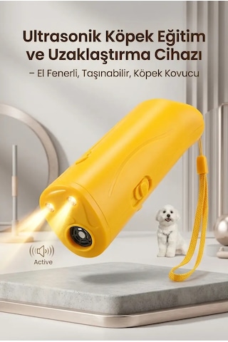 Bay Sarı Ultrasonik Köpek Kovucu El Fenerli Eğitim Cihazı Günlük Taşınabilir Pratik Model Najmaddin