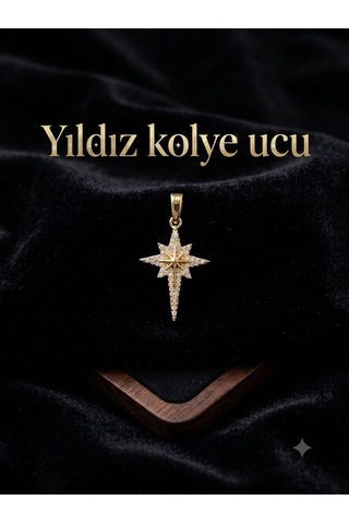 Yıldız Detay Tasarım Kolye Ucu 03 - Altın
