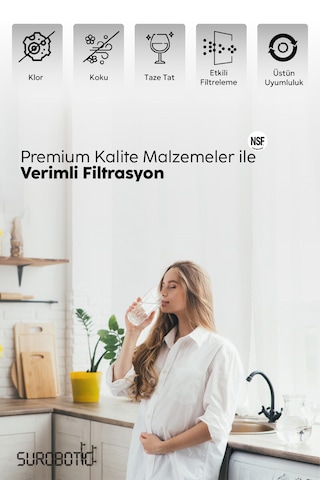 Premium 5000 Serisi 5'li 80 Gpd Membran Su Arıtma Filtresi