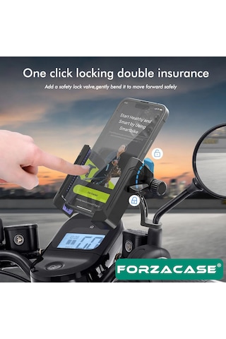 Forzacase 4.7-6.7 İnç Telefonlar İle Uyumlu Bisiklet Motosiklet Ayna Montajlı Telefon Tutucu Fc1201 Siyah