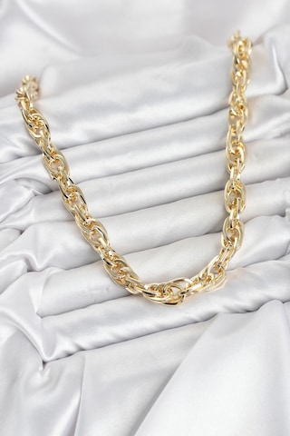 Cm Kalın Burgu Model Gold Renk 60 Cm Kadın Kolye Çok Renkli