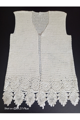 Hobievimiz Polyester İp İle Örüldü Çeyizlik Krem