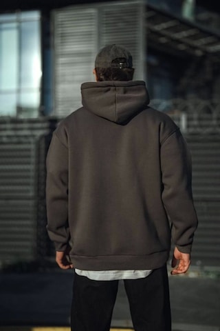 Epilons Zenda1125 Üç İplik Penye Kapşonlu Basic Sweatshirt - Antrasit Zenda478