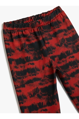 Koton Tayt Beli Lastikli Soyut Desenli Bordo Desenli 4wkg40304ak 4WKG40304AK4D6 Bordo