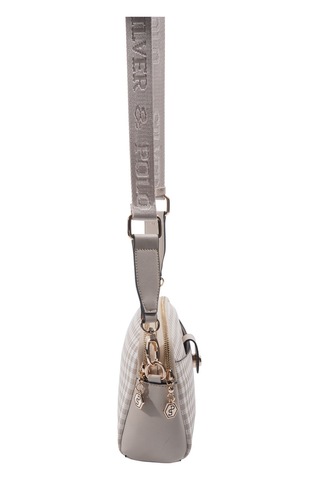 Silver Polo Sp1144 Kadın Çapraz Çanta Ekose Line Kare Kum Beji-kum Beji