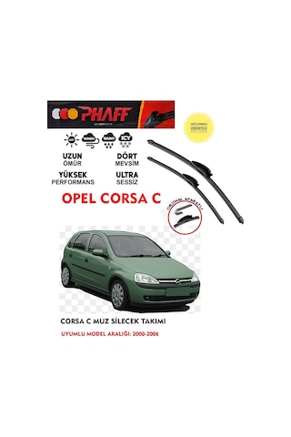 Opel Corsa C Ön Cam Muz Silecek Silgeç Takımı 2005 Model Araca Özel Aparat Opel Corsa C Ön Cam Muz Silecek Silgeç Takımı 2005 Model Araca Özel Aparat