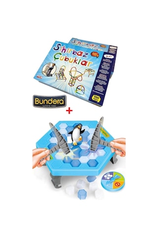 Penguen Buz Oyunu Buz Kırma + Süper Bambu Çubuklar Sihirbaz Çubuklar Xl Süper Ikili Set