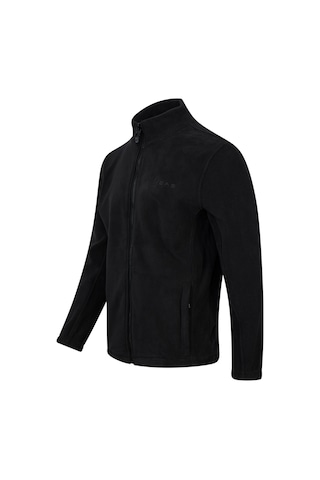 2as Saka Tam Fermuarlı Erkek Polar Sweatshirt Siyah 001