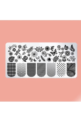 Pop Beauty Nail Art Stampa Plakası Stamper Desen Baskı Paleti Popbeauty2010