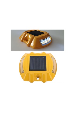 Yaozixa Gümüş Alüminyum Güneş Enerjili Yol Tıklama Lambası, Ip68 Su Geçirmez, 800m Görünürlük, Otomatik Aydınlatma, 12 Led Işık Kaynağı