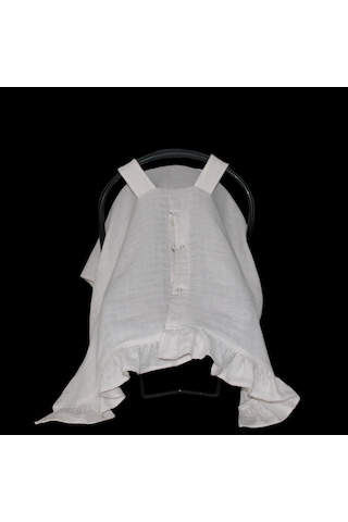 Pamuk Müslin Kumaş Puset Örtüsü Çıt Çıt Ve Fırfır Desenli Kum Rengi