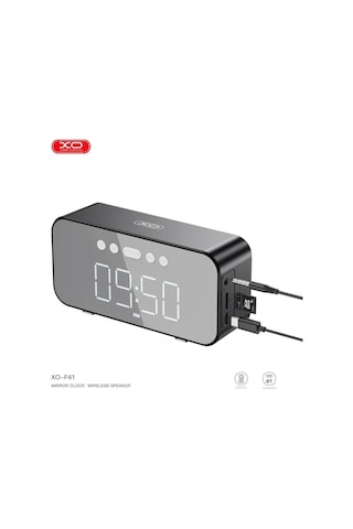 Xo-f41 Dijital Saatli Aynalı 1200mah Fm Radyo Ve Hafıza Kartı Destekli Bluetooth Hoparlör