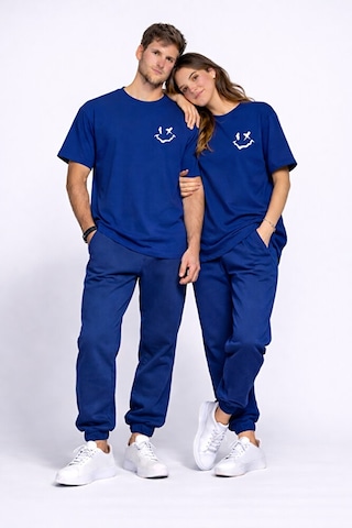 Sevgili Kombini Çift Tişört Oversize Unisex Uyumlu Çift Kombin 2' Lacivert