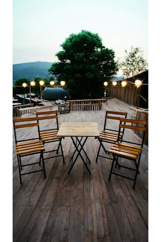 Balkon Bahçe Mutfak Bistro Set Katlanır Masa-sandalye Sarı