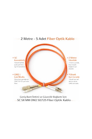 2 Metre Sc-lc Mm Om2 50/125 Dx Patch Kablo Patch Cord 5 Adet
