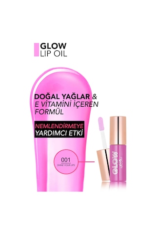 Flormar Glow Lip Oil Nemlendirici Etkili & Işıltılı Bitişli Renkli Dudak Yağı 001 Shine Your Lips