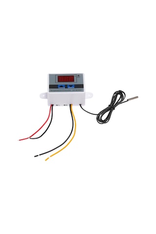 Teltree Xh-w3001 Dijital Mikroişlemci Sıcaklık Kontrol Cihazı, Led Ekranlı, Isıtma/soğutma Modu, -50 C 110 C Aralığı, 24v, Su Geçirmez Sensörlü Beyaz