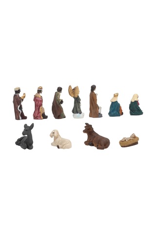 Vkemall 11 Parça Reçine Doğum Sahnesi Seti - Noel Dekorasyonu Masaüstü Figürleri Hediye