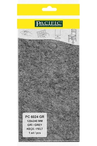 Gri Pacıfıc Yapışkanlı Keçe - 120mm X 240mm
