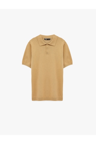 Koton Regular Fit Pamuklu Polo Yaka Kısa Kollu Triko Tişört Kahverengi 6sam70039ht Kahve