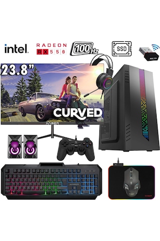 Xaser TETRIX X120 i5-4570 16 GB 512 GB SSD 4 GB RX550 23.8" Free Dos Masaüstü Oyuncu Bilgisayarı