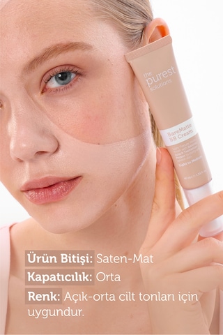 The Purest Solutions Yağlı ve Karma Ciltler İçin Matlaştırıcı BB Krem, SPF 50 + 40 ml – Açık / Orta Ton