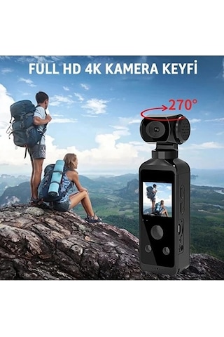4k Ultra Hd Aksiyon Kamerası 270 Geniş Açı Döner Klips Su Geçirmez Kılıf Wifi Kamera D700b Çok Renkli