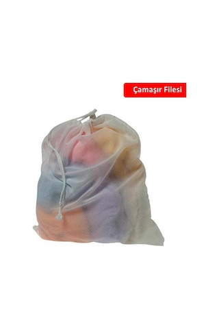 Yurt Pansiyon Otel Kirli Çamaşır Çorap Elbise Yıkama Filesi Beyaz
